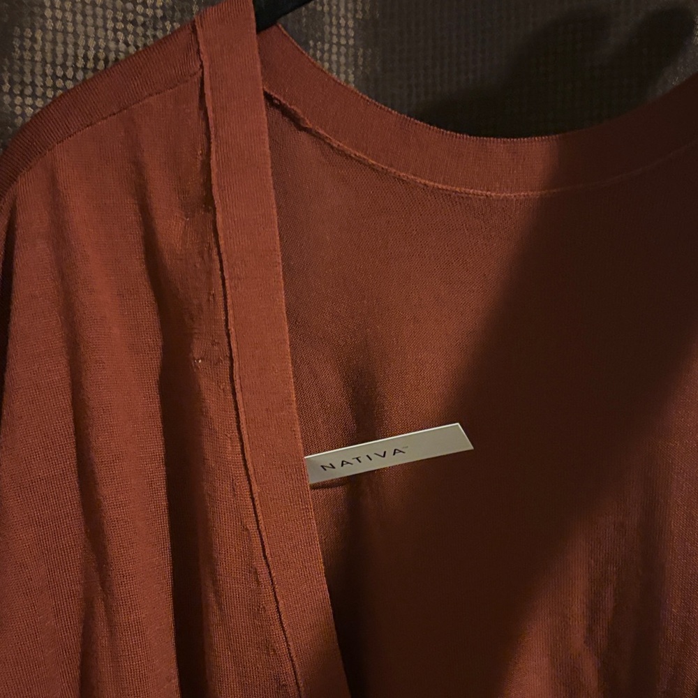Rust Open Front Cardigan - Picture 4 of 4